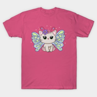 Kawaii Kitty Fairy with Sparkles T-Shirt